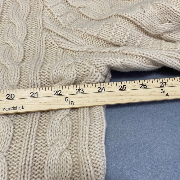 ASOS Men's Beige Cable Knit Turtleneck Sweater 2XL Wool Blend - Picture 4 of 9